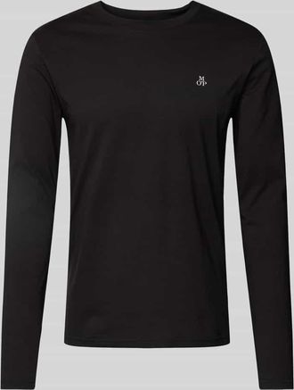 Marc O'Polo Longsleeve aus Baumwolle mit Label-Print in Black, Größe XXL