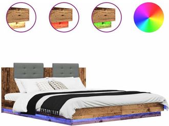 vidaXL Estructura De Cama Con Cabecero Madera Envejecida 180 X 200 Cm Vidaxl