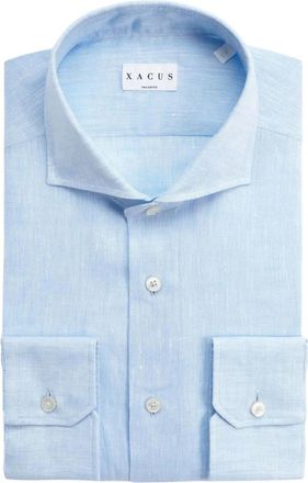 Xacus Lange Mouw Overhemden 721ml/11297 - Heren - Casual Overhemden - Blauw - XL - Overhemden