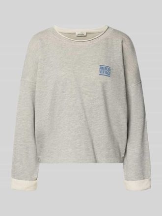 American Vintage American Vintage Oversized Sweatshirt mit Label-Print in Hellgrau Melange, Gr&ouml;&szlig;e L