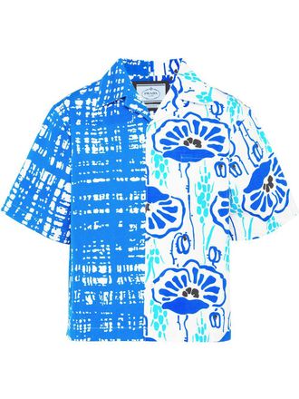 Prada floral-print shirt - men - Cotton - M - Blue
