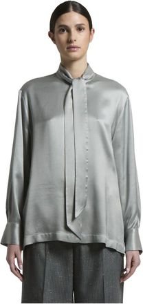 PESERICO Overhemden, Dames, Grijs, M, Blouse A06249