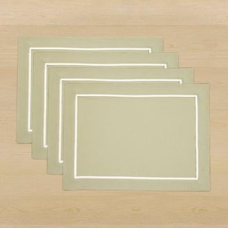 Solino Home Linen Placemats Set of 4, 14 x 19 Inch for Dining Table, Holiday and Everyday Table Decor - Kensington in Sage at Nordstrom, Size Medium