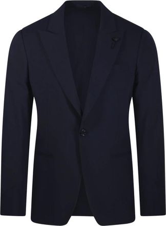Lardini 850 Blazer - Heren - Blazers - Blauw - 2XL - Leer - Jassen