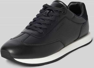 Calvin Klein Ledersneaker mit Label-Detail in Black, Größe 42