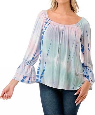 Vava Frances Off Shoulder Pastel Bamboo Top In Multi Color