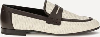 Brunello Cucinelli Mocassini in pelle e rafia bicolore Woman 40