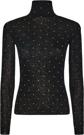 Paco Rabanne Fitted Turtleneck Sweater With Decorative Appliques