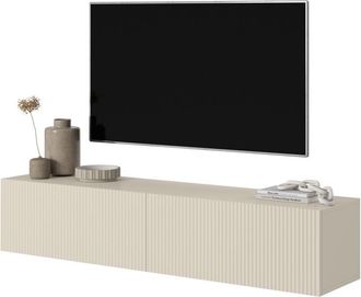 Selsey Selsey - veldio - Armario rtv - 140 cm - Gris beige con frontal fresado