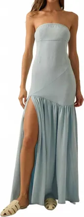Promesa Demi Denim Strapless Dress In Blue