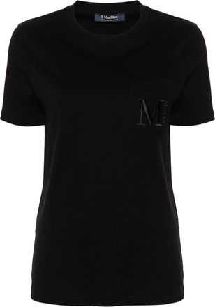 Max Mara embroidered-logo cotton T-shirt - women - Cotton - S - Black