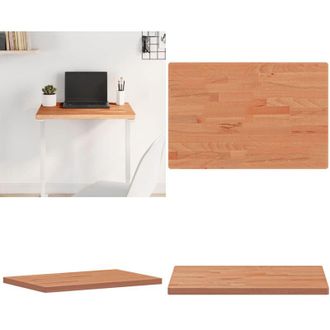 vidaXL Piano Tavolo 60x40x2,5cm Rettangolare Legno Massello di Faggio - Piano in faggio - Tavolino da bar