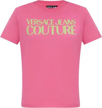 Versace Jeans Couture T-shirt met korte mouwen - Dames - T-shirts - Roze - M - Tops