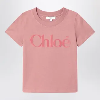 Chloé Pink cotton T-shirt with logo