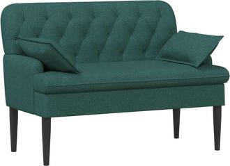 vidaXL Sof&aacute; Amoroso Con Botones Acolchados Verde Oscuro Tela Vidaxl