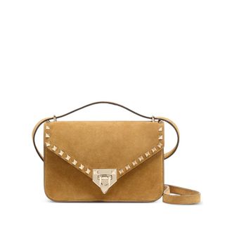 Valentino Garavani Rockstud Small Shoulder Bag In Suede