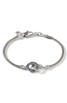 John Hardy Classic Chain Hammered Loop Bracelet in Blue at Nordstrom, Size Small