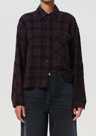 A Gold E Comer Shirt In Root (Dark Purple Brown)
