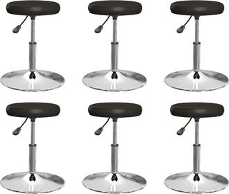 vidaXL Sillas De Comedor 6 Unidades Cuero Sint&eacute;tico Negro Vidaxl