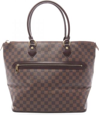 Louis Vuitton Brown Coated Canvas Leather Tote Bag (Pre-Owned)