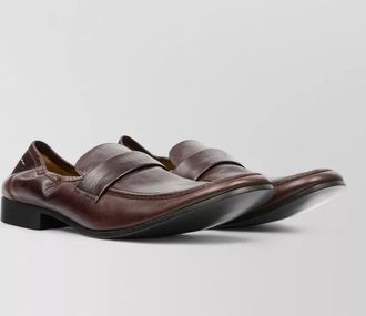 Maison Margiela leather penny strap loafer round toe