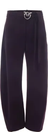Pinko Dark Burgundy New Lexy High-Waist Wide-Leg Pants