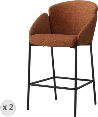 Moloo Silla de bar de tela terracota (x2)
