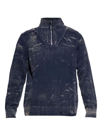 Diesel K-Maxime zip-up sweater - men - Wool/Polyamide - S - Blue