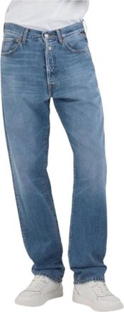 Replay Straight Jeans, male, Blue, Size: W36 L32 Classic Straight Fit Denim Jeans
