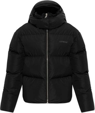 Off-white Tech Taffeta Korte Jas - Dames - Winterjassen - Zwart - S - Leer - Jassen