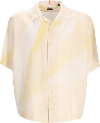 HUGO BOSS Light Yellow Printed Shirt