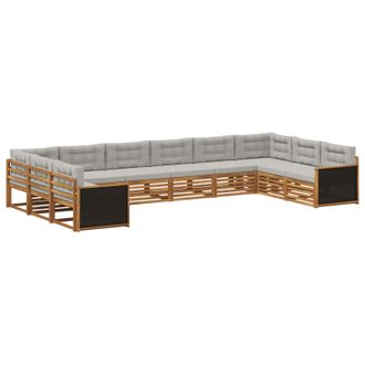 vidaXL Juegos De Sof&aacute;s 10 Uds. Madera De Acacia S&oacute;lida Vidaxl