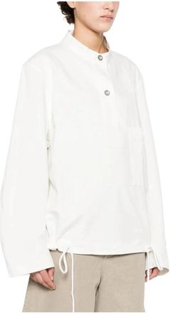 STUDIO NICHOLSON Baye Shirt - Dames - Blouses - Wit - 2XS - Katoen - Overhemden