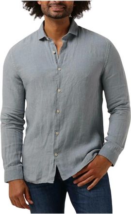 The Goodpeople Blauw Linnen Casual Overhemd Soho - Heren - Casual Overhemden - Blauw - L - Linnen - Overhemden