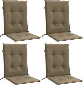 vidaXL Cojines Silla Respaldo Bajo 4 Ud Tela Taupe Melange 100x50x4 Cm Vidaxl