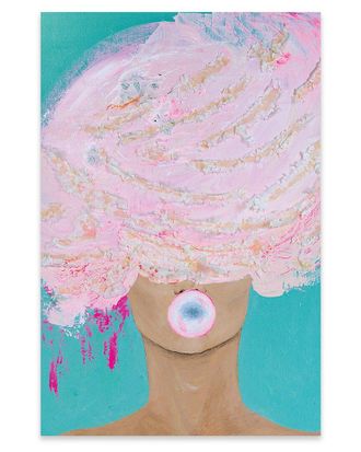 iCanvas Icanvas Lady Bubblelicious Print On Acrylic Glass By Piia Pievilainen