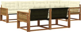 vidaXL Conjunto De Sof&aacute;s De Exterior 7 Uds. Natural Y Crema Vidaxl
