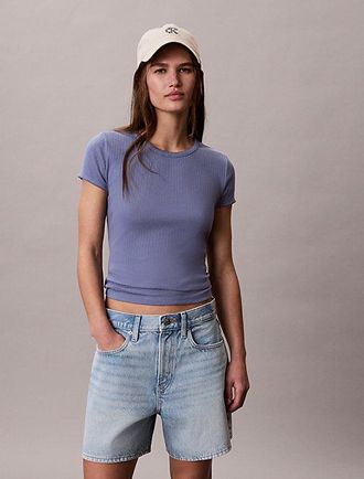 Calvin Klein High Rise Relaxed Denim Shorts