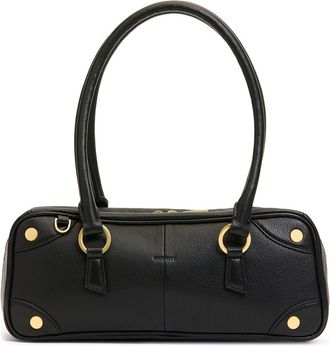 Hammitt Small Meredith Leather Shoulder Bag in Black/Brushed Gold at Nordstrom