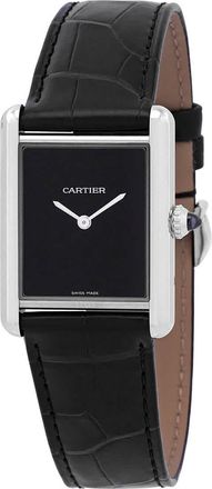 Cartier Tank Must Large Model Quartz Black Dial Ladies Watch WSTA0072