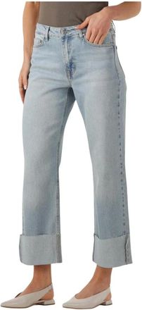 MY ESSENTIAL WARDROBE Jeans, Dames, Blauw, W32, Katoen, High Straight Leg Jeans