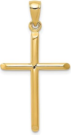 Diamond2Deal 14k Gold Polished Cross Pendant