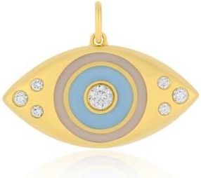 EF Collection Jumbo Diamond Evil Eye Charm in 14K Yellow Gold at Nordstrom