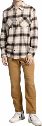 Kancan Hes Got The Look Flannel Shirt In Sand Black Plaid