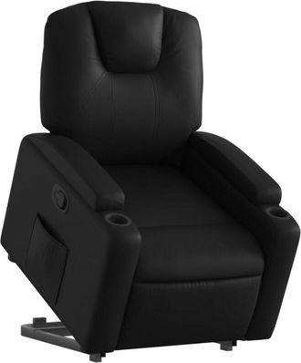 vidaXL Vidaxl - Sill&oacute;n Reclinable Elevable Cuero Artificial Negro