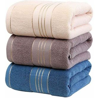 OEM [mai Usato]3 Teli/steli Da Bagno In 100% Cotone, Di Grandi Dimensioni, Morbidi, Lussuosi E Altamente Assorbenti, Ideali Per Sauna, Doccia, Piscina, Ba