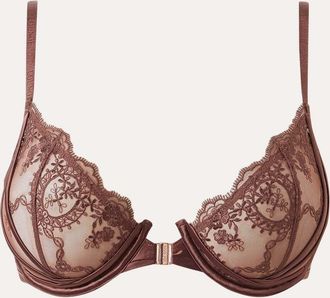 Lounge Seduce Front-Fastening Balcony Bra - Chocolate - 40 / DD