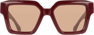 Ferragamo Brown Square Ladies Sunglasses SF2084S 606 53