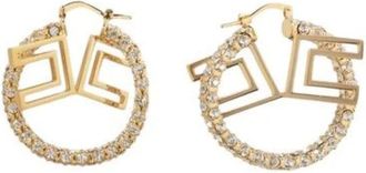 Elisabetta Franchi Accessoires, Dames, Geel, ONE Size, Oorbellen met logo-detail