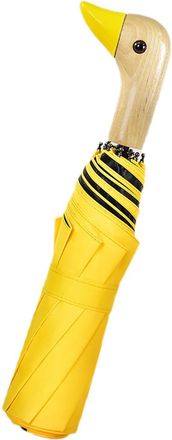 Generic Duck Umbrella - Windproof Umbrella | Duck Head Wooden Handle Folding | Lightweight -themed | Foldable Design | Automatic Open | Head Handle Umbre